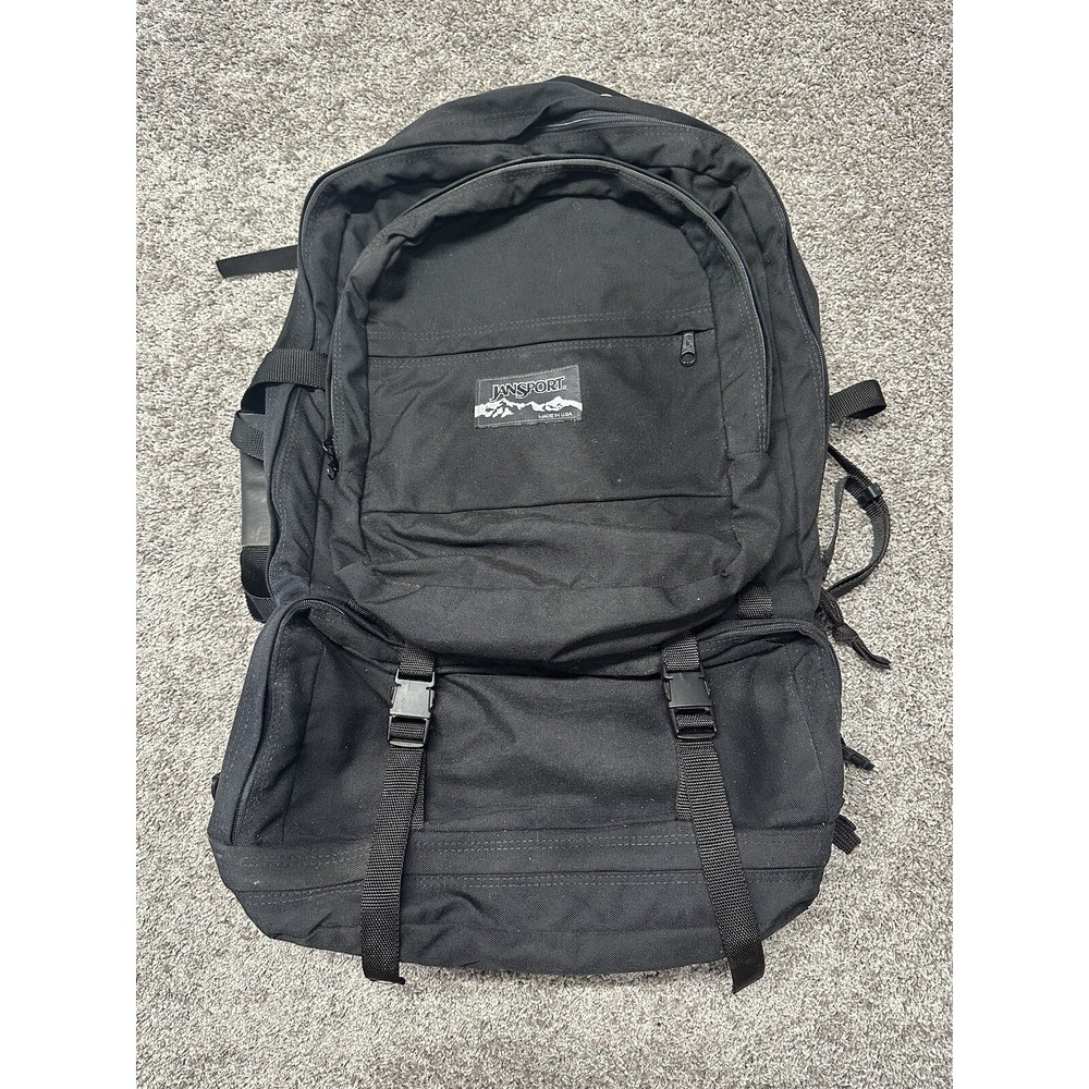 Vtg JANSPORT Made In USA Double Backpack Hiking Camping Duffle Big Bag